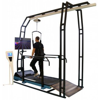 Система подвесная реабилитационная для вертикализации с медицинским тредмилом и рельсовой системой перемещения Орторент С+ в 